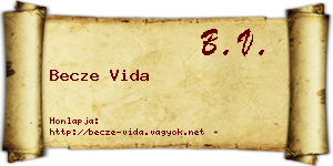 Becze Vida névjegykártya